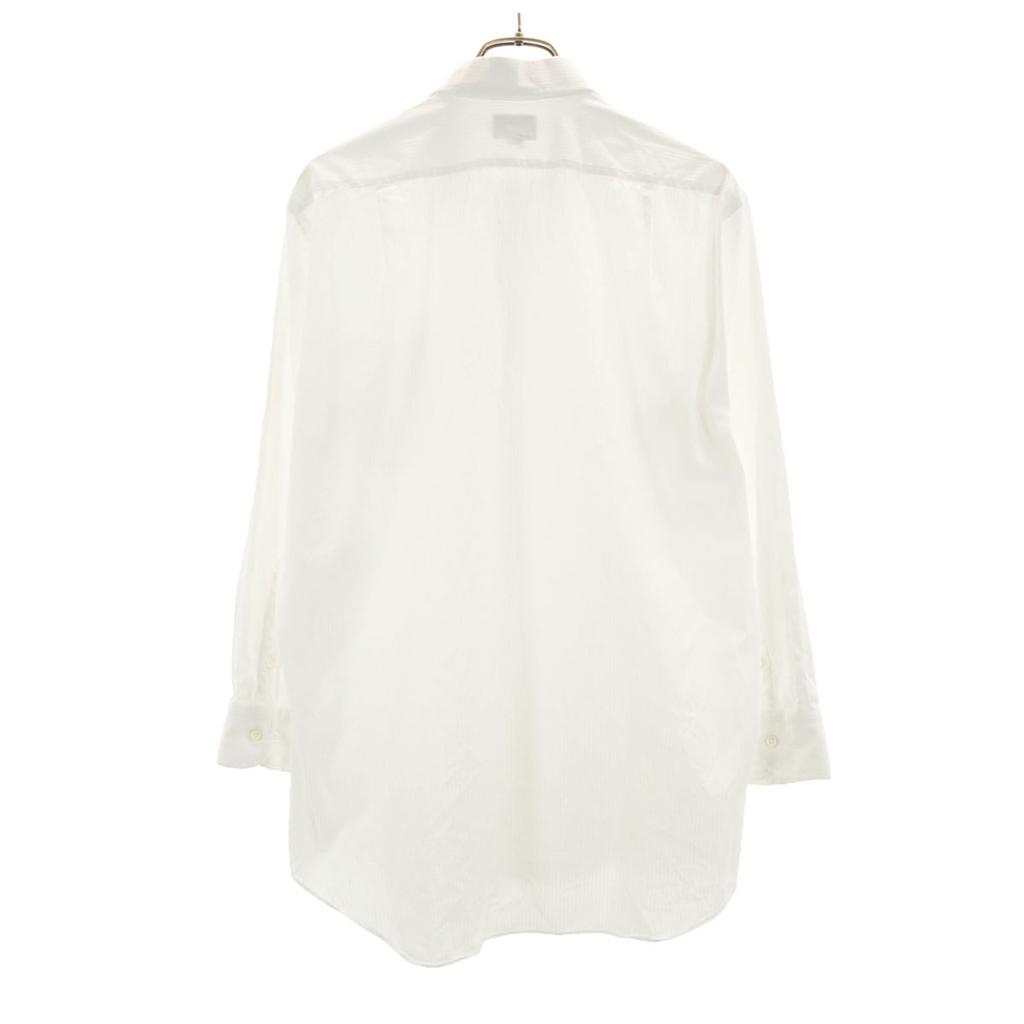 LANVIN made in Japan Striped Pattern Long sleeve shirt 41-80 White Men's Used