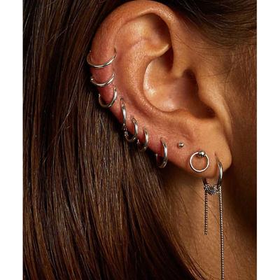 6 unids/lote de pendientes de aro pequeños de Color dorado, Huggies redondos circulares para mujeres y hombres, hebilla de orejera de cartílago