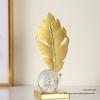 Nordic Leaf Crystal Ball Ornament: Elegant Light Luxury Decoration for Home Entrance, Living Room, Wine Cabinet, or Office Display.