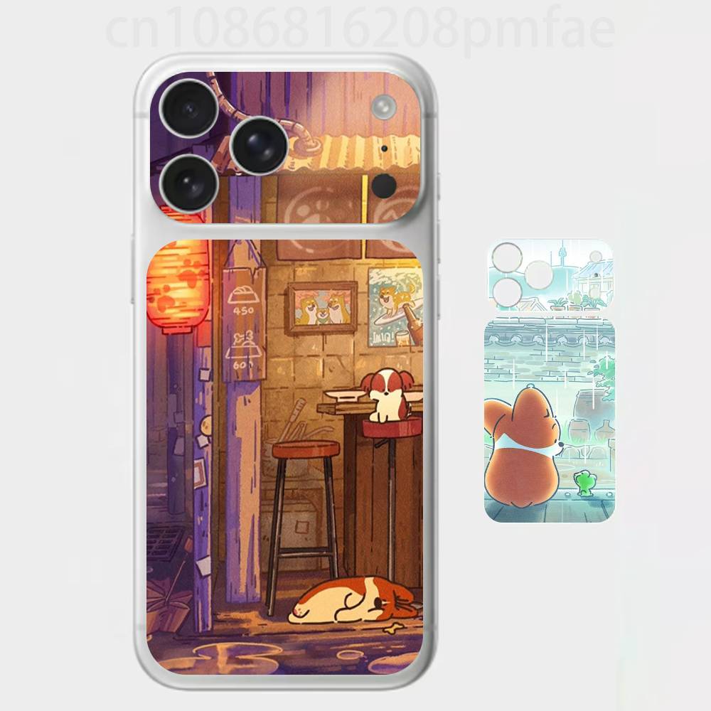 

Dog Healing Corgi Series Premium Skin Wrap for iPhone 17 Pro/Max, Back Frame Camera Protective Decal (Not Case) iPhone17promax
