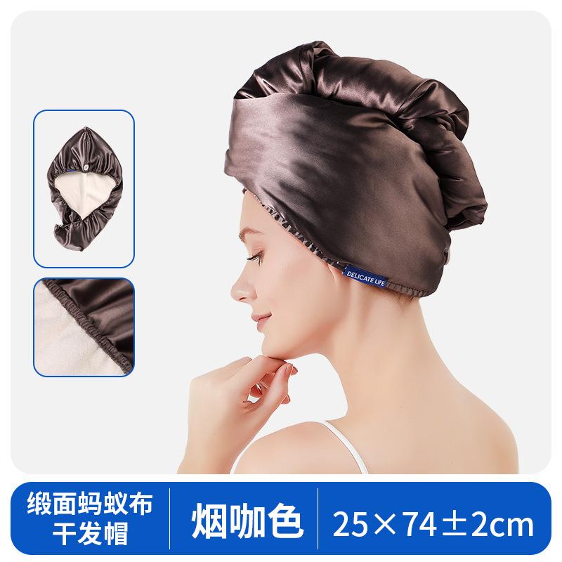 Satin Hair Turban for Women Luxury Silk Like Quick Dry Double Layer High Absorbency Thickened Head Wrap Towel for Hair Care