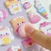 In stock of 4 Different Cute designs seen on social Pukupuku Animal Set of 3D Soft Cute 3D Animal Marshmallows with Squishy DIY Cute Diary Sticker