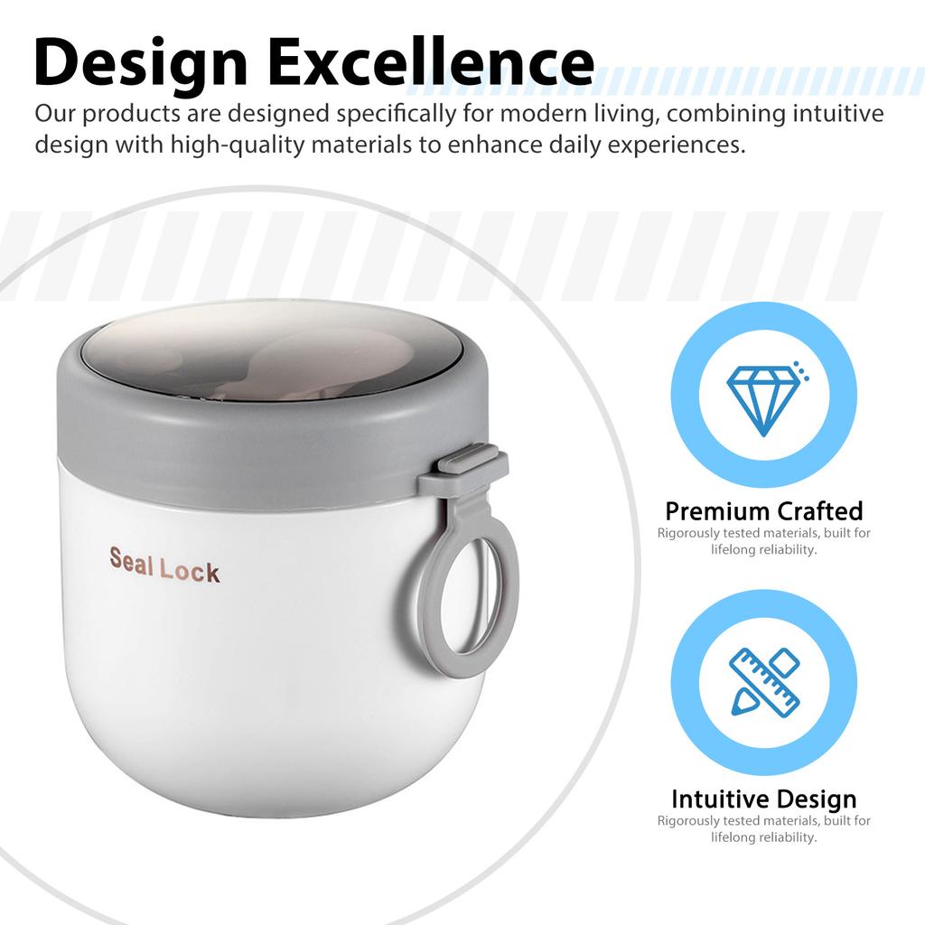 800ML Übernacht-Haferflockenbecher Glas mit Deckel und Löffel Dichtung Lebensmittel Frühstücksbecher Tragbarer Müsli Milch Salat Joghurtbecher Küchenbedarf