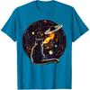 Cat Dad, Lover T-Shirt: Cat Staring at Planet Saturn