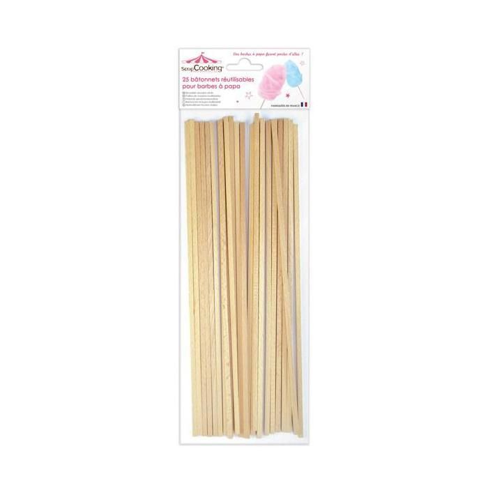 Lot de 25 batonnets - SCRAPCOOKING - Pour machine Barbe à papa