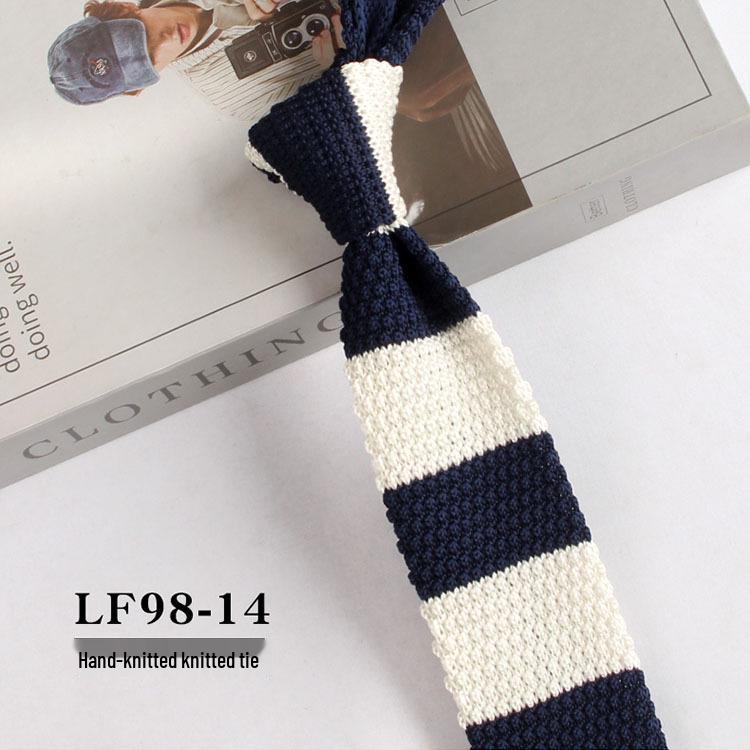 Stylish British Casual Slim Fit Knit Wool Tie, Unisex, 6cm Width.