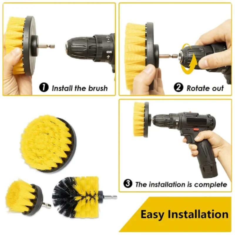 Elektrischer Bohrbürstenaufsatz Set Power Scrubber Bürste Autopolierer Küchen-Badezimmer Reinigungsset Toilettenreinigungswerkzeuge