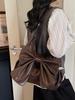 Underarm Bag Women's 2026 New Fashi Large Capacity Bow One Shoulder Bags Temperament Commuter Soft PU Crossbody Pouch
