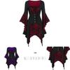 Women's Vintage Skull Head Medieval Gothic Witch Cosplay Costume Dress For Halloween Party