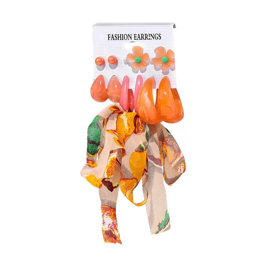 Vibrant Acrylic Ear Jewelry Set Dopamine Earrings Eye-catching Dopamine Statement Earrings Gift for Fashion Woman Girls