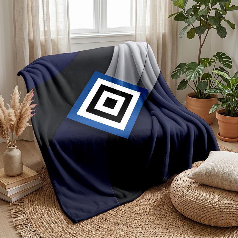 Hamburger SV Football Print Flannel Blanket, Soft Warm Lightweight Throw Blanket for Sofa Bed Camping