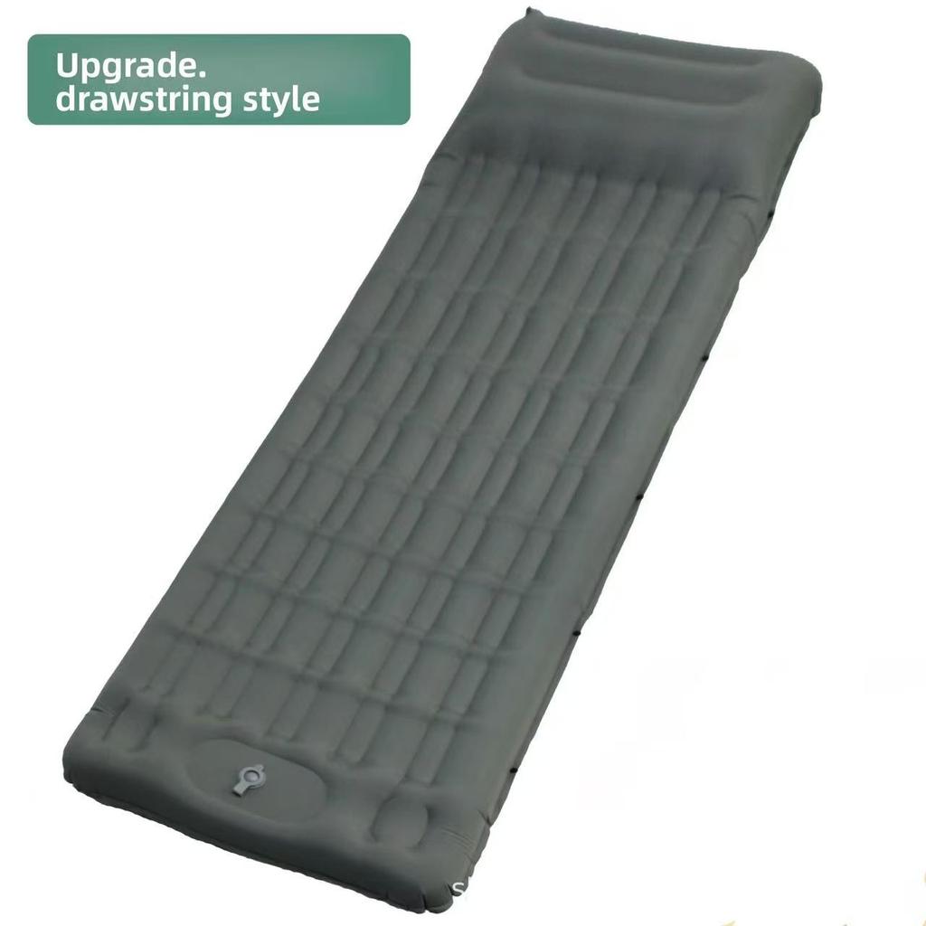 Inflatable Mattress Outdoor Camping Thickened Durable Composite Fabric Sleeping Pad with Built-in Inflator Pump 12cm Thick