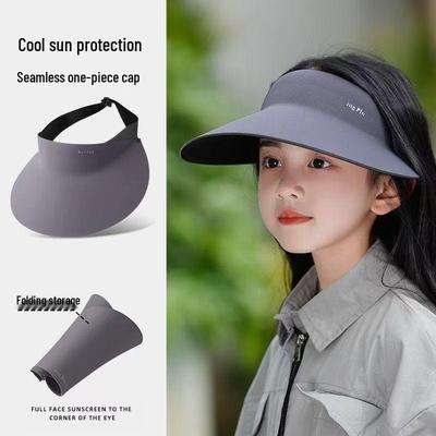 Kid's UPF50+ Sun Visor Hat, Unisex Wide Brim for UV Protection