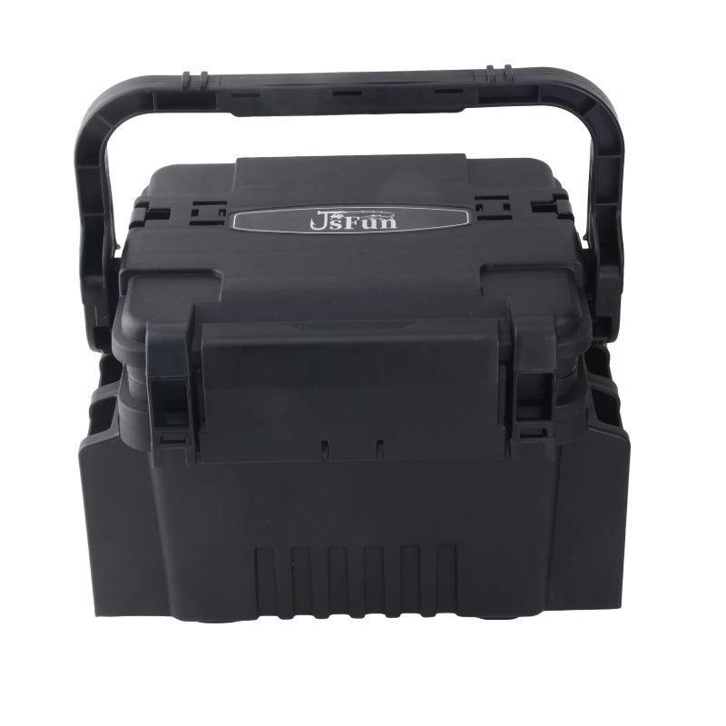 Fishing Tackle Box Set: Includes Large Capacity Storage Box, Rod Holder, Cup Holder, and Lure Storage.