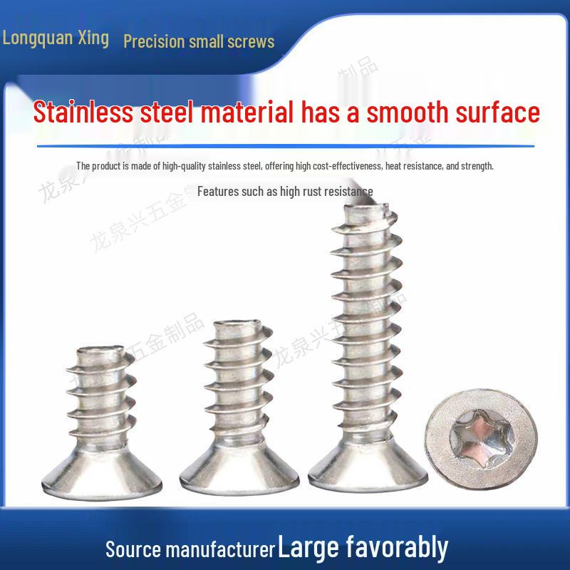 304 Stainless Steel Countersunk Hex Flat Head Self-Tapping Screws KB1.4-M3