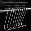 20pcs Heavy Duty S Shaped Butcher Hooks Sharp Tip Metal Hangers for Meat Sausages Hanging Home Grilling 