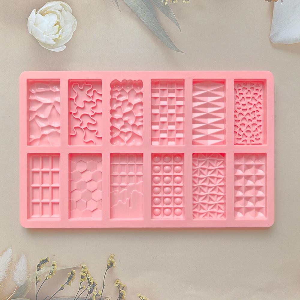 

Набор силиконовых форм для шоколада с 12 ячейками для выпечки, для DIY, для фондана, печенья, желе, пудинга, для украшения торта, антипригарные, многоразовые розовый