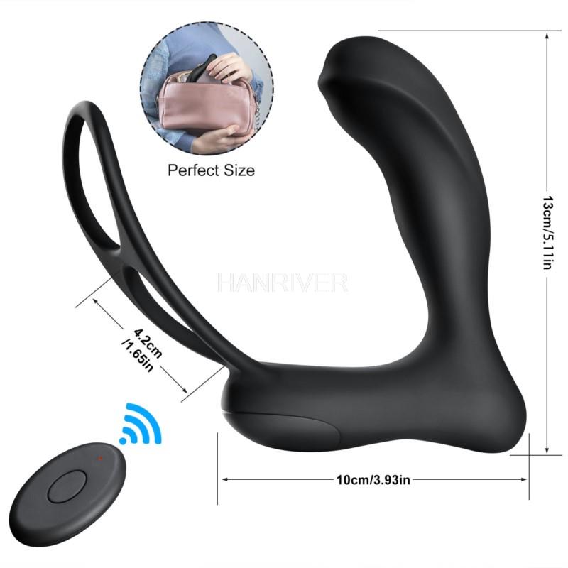 Wireless remote control prostate 10-band male anal anal plug double ring lock fine ring sex toy male prostate massage vibrator