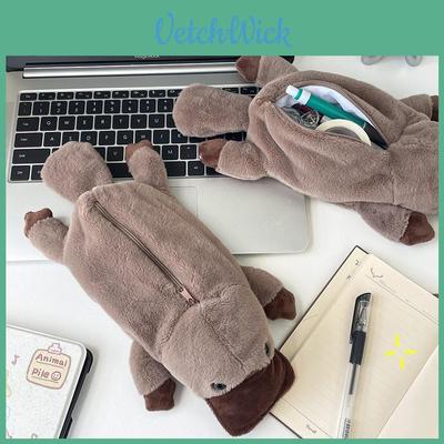 Soft And Fluffy Large Plush Platypus Pencil Holder Multifunction Storage Bag