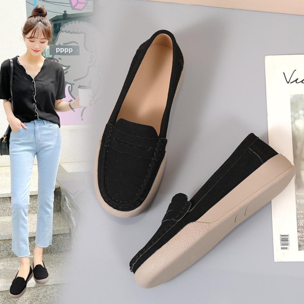 Женские весенние кожаные мокасины с закрытым носком для мам среднего и пожилого возраста — фото 6