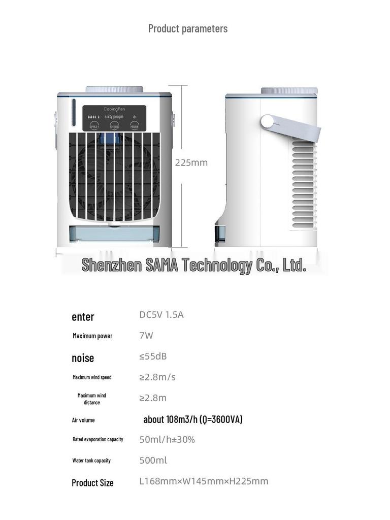 Compact USB Mini Air Cooler with Water Spray Feature