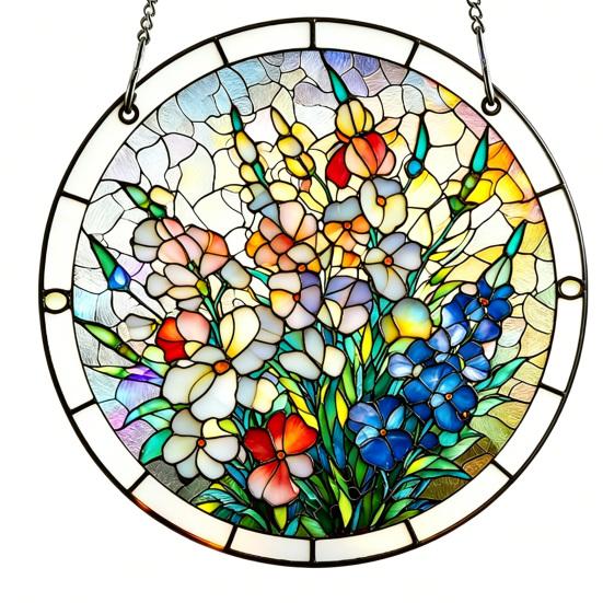 Acrylic Jigsaw Puzzle Suncatcher Window Hanging Kit, Stained Glass Style DIY Puzzles Home Garden Decor, Birthday Gifts for Women, Wife, Aunt, Mom