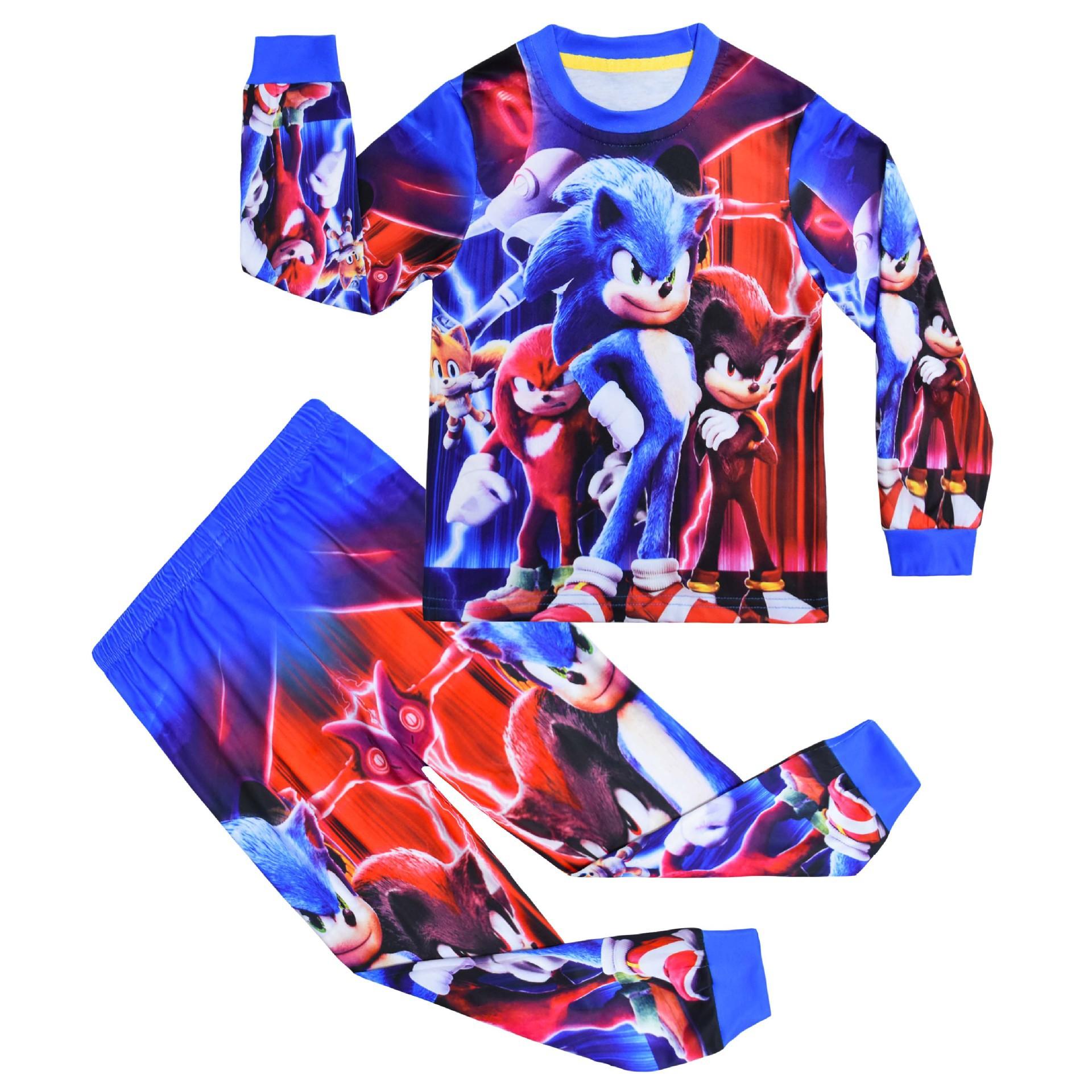 

Animated Cartoon Digital Printing Medium And Older Children S Loungewear Set Long Sleeves + Pants Two-Piece Set 8077 110