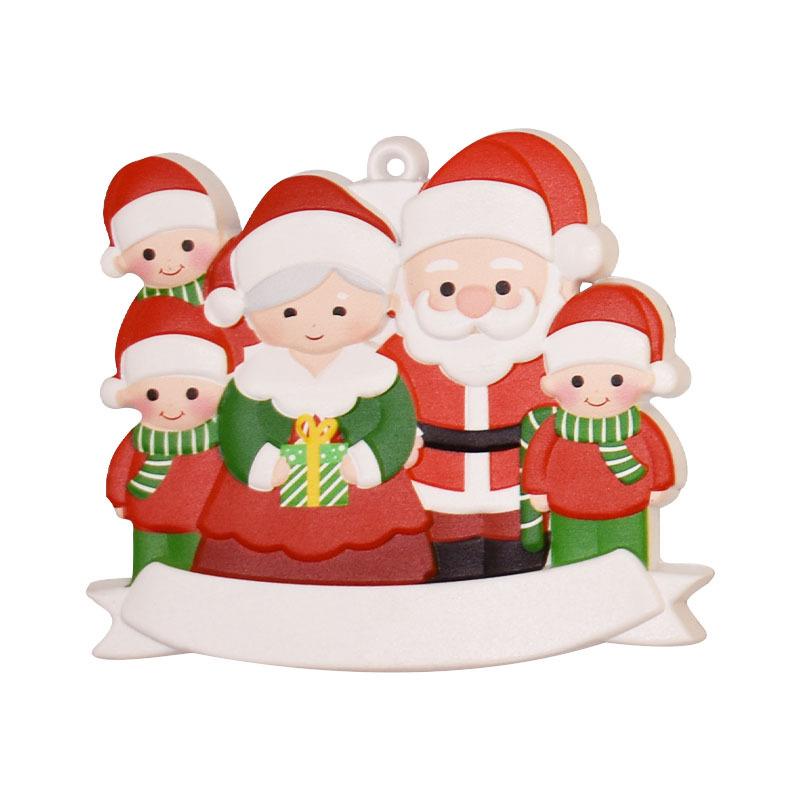 New Christmas Family Resin Pendant DIY Handwritten Name Notes Date Blessing Santa Claus Snowman Elk Pendant Ornaments Party Gift
