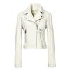 Women's cross-border waist PU leather jacket, locomotive wind lapel jacket jack women's enlarged leather jacket 1XL to 5XL