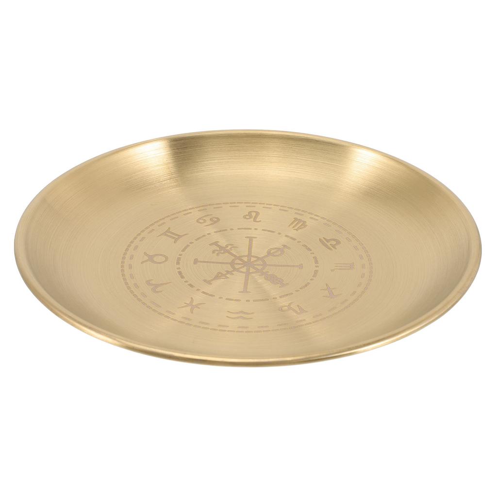 Wizard Altar Plate Round Copper Ritual Tray For Holder Tarot Display Religious Ceremony Decorative Home Decoration