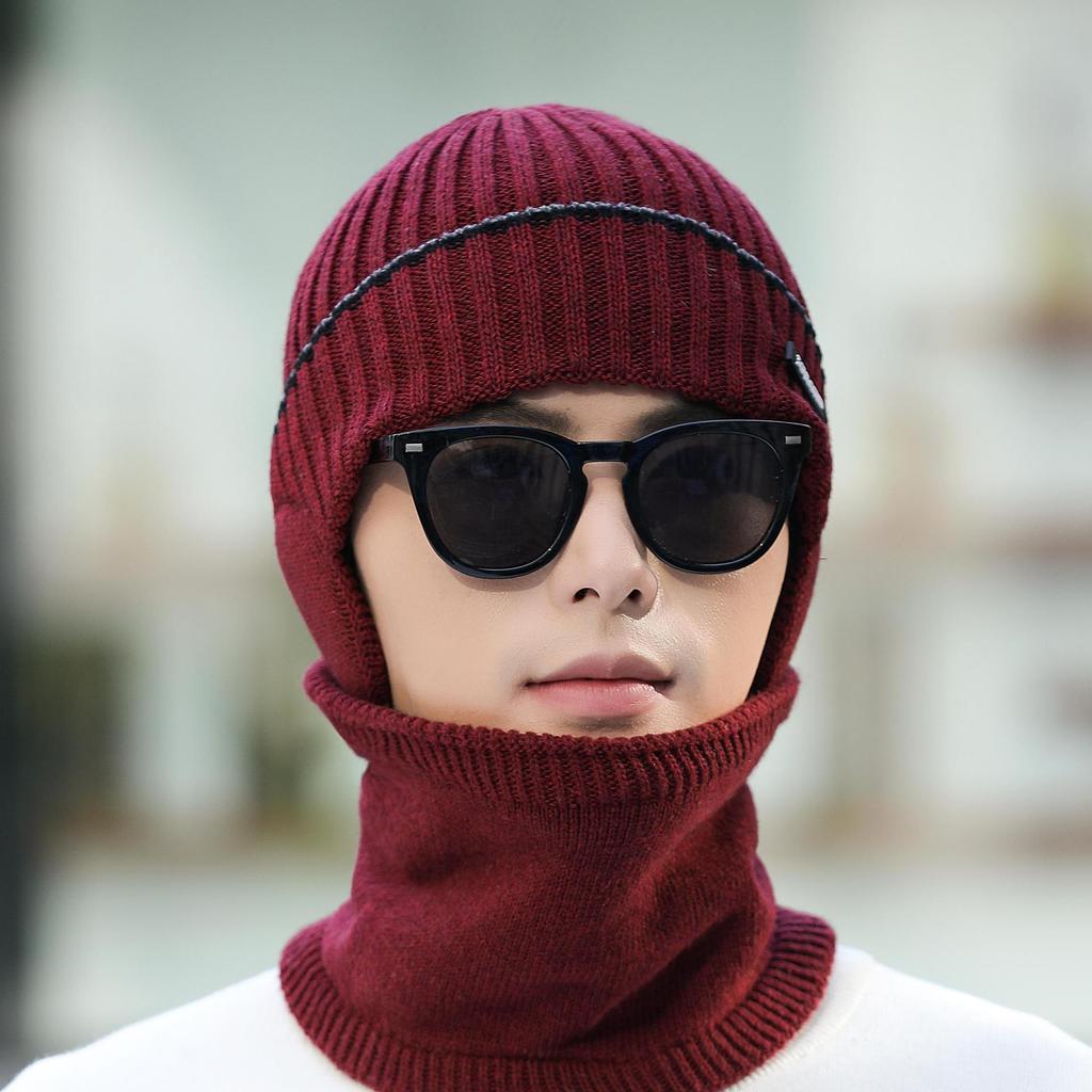 Hats for Men Winter Solid Color Knitted Hats  Men's Woolen Hats  Boys' Warm and Cold Hats  Trendy High Density Knitted Hats