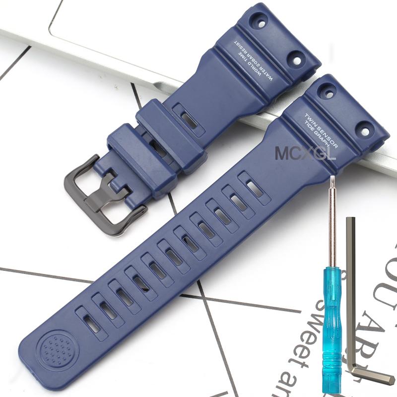 Resin Watch Strap Suitable for Casio GN-1000 Gn-1000 Watch Band Waterproof Replacemnet Bracelet