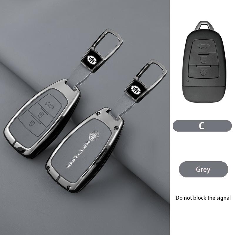 Zinc Alloy Car Smart Remote Key Case Cover Protector Holder Shell for FAW Besturn X80 2018 2019 2020 2021 Keychain Accessories