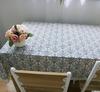 Retro Blue and White Porcelain Table Cloth Lace Rectangular Chinese Style Cotton Print Dinning Table