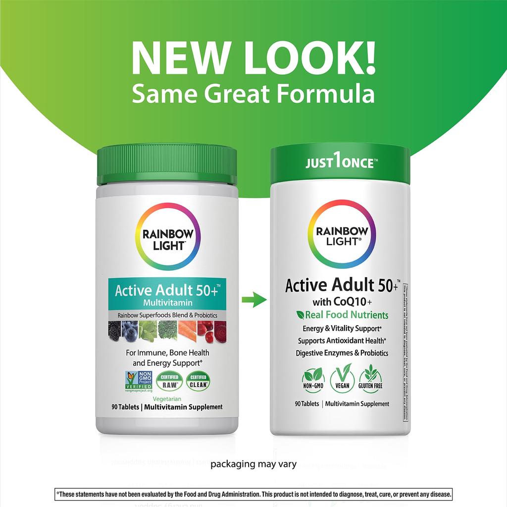Rainbow Light, Active Adult 50+™ CoQ10+, 90 Tablets
