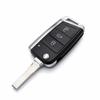 for VW Skoda SEAT Flip Key Shell HU66 Big Blade 3 Button Replacement Key Case No Electronics