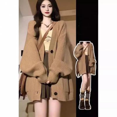 Gemütlicher und weicher Strick-Cardigan im koreanischen Stil - Herbst/Winter 2025 Kollektion