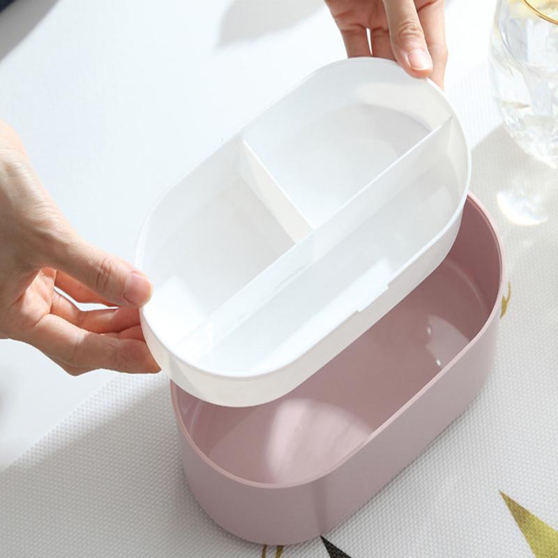 Oval Lunch Box Single-layer Food Grade PP Wood Style Lunch Case Cutlery Sealed Leak-proof Dinner Container with Spoon