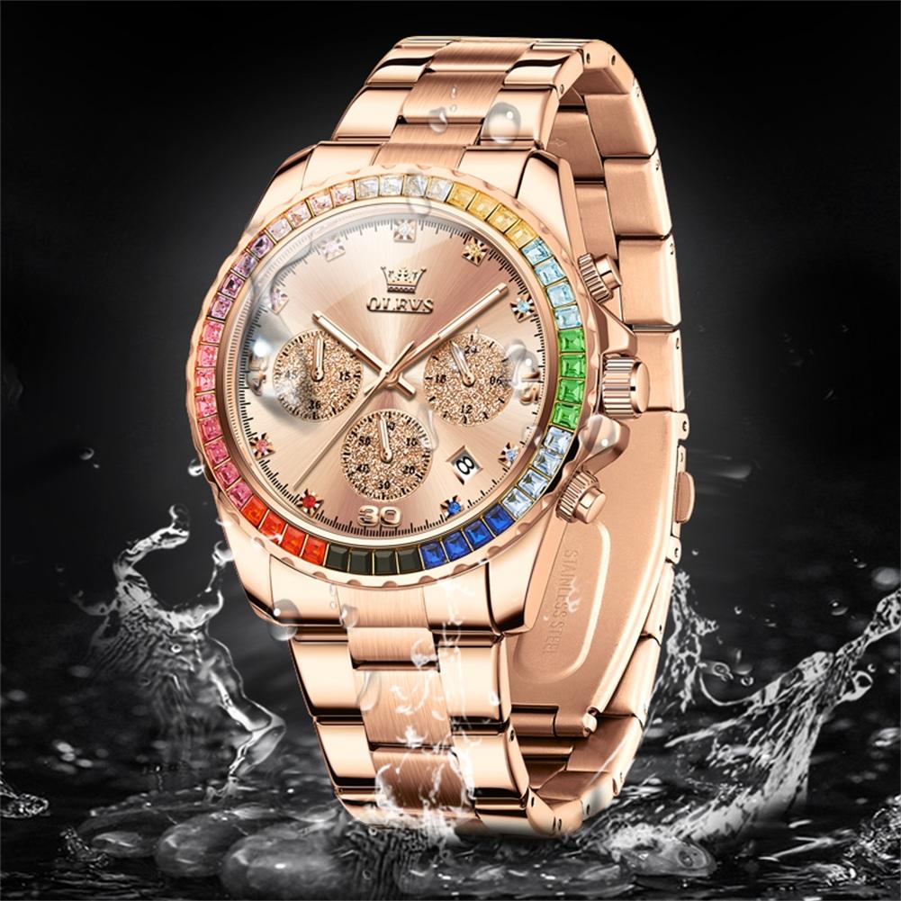 OLEVS Brand Watch Multi Functional Waterproof Luminous Three Eye Quartz Men's Watch 2939