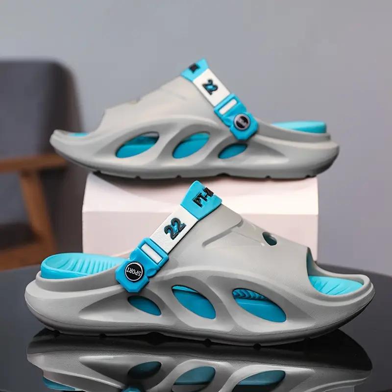 Herrskor Mode EVA Tofflor, Halkfria Snabbtorkande Tofflor med Öppen Tå för Inomhus Utomhus Promenader, Herrsommarstrandtofflor