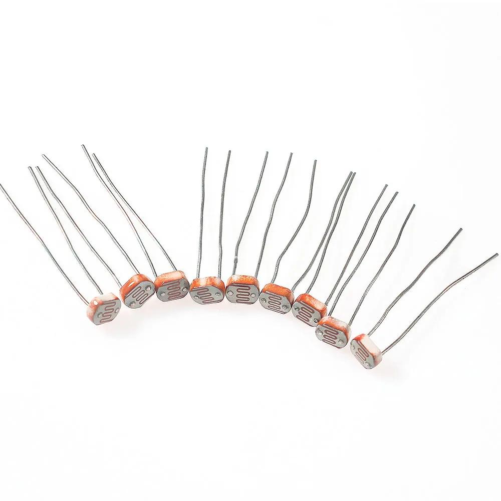 50PCS Photoresistor Resistor Kit GL5506 GL5516 GL5528 GL5537 GL5539 Electronic Component Light-dependent Resistors LDRs