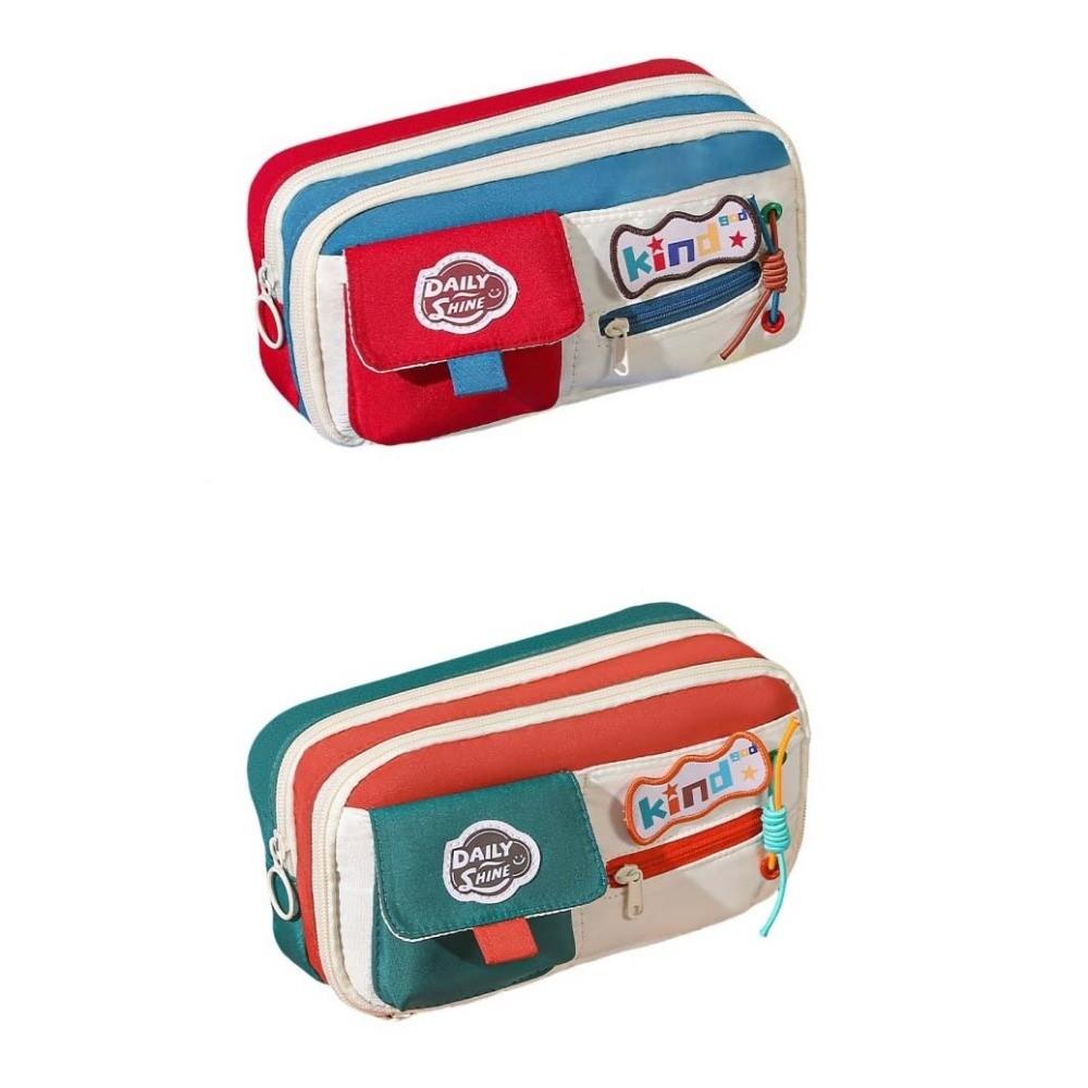 Large Capacity Stationery Storage Bag Multilayer Pen Pencil Case Dopamine Pencil Bag  Gilrs Boys