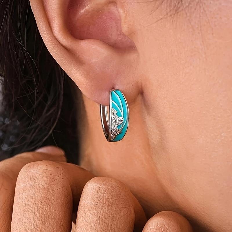 Elegant Retro Mountain View Pattern Zircon Earrings for Women The First Choice for Daily Christmas Gifts Birthdays Anniversaries