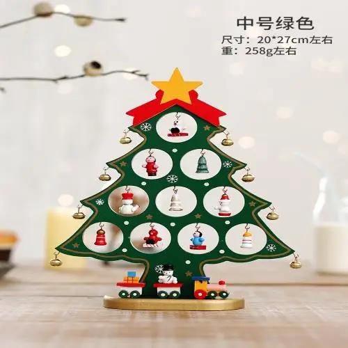 Ornament de birou Pom de Crăciun din lemn DIY Mini Decorațiuni Pom de Crăciun Ornament pentru vitrină adornos navideños