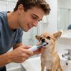 Pet Toothbrush with Travel Case Soft Silicone Brush for Dogs Cats Dual-Sided Ergonomic Removes Bad Breath Essential Oral Care Kit