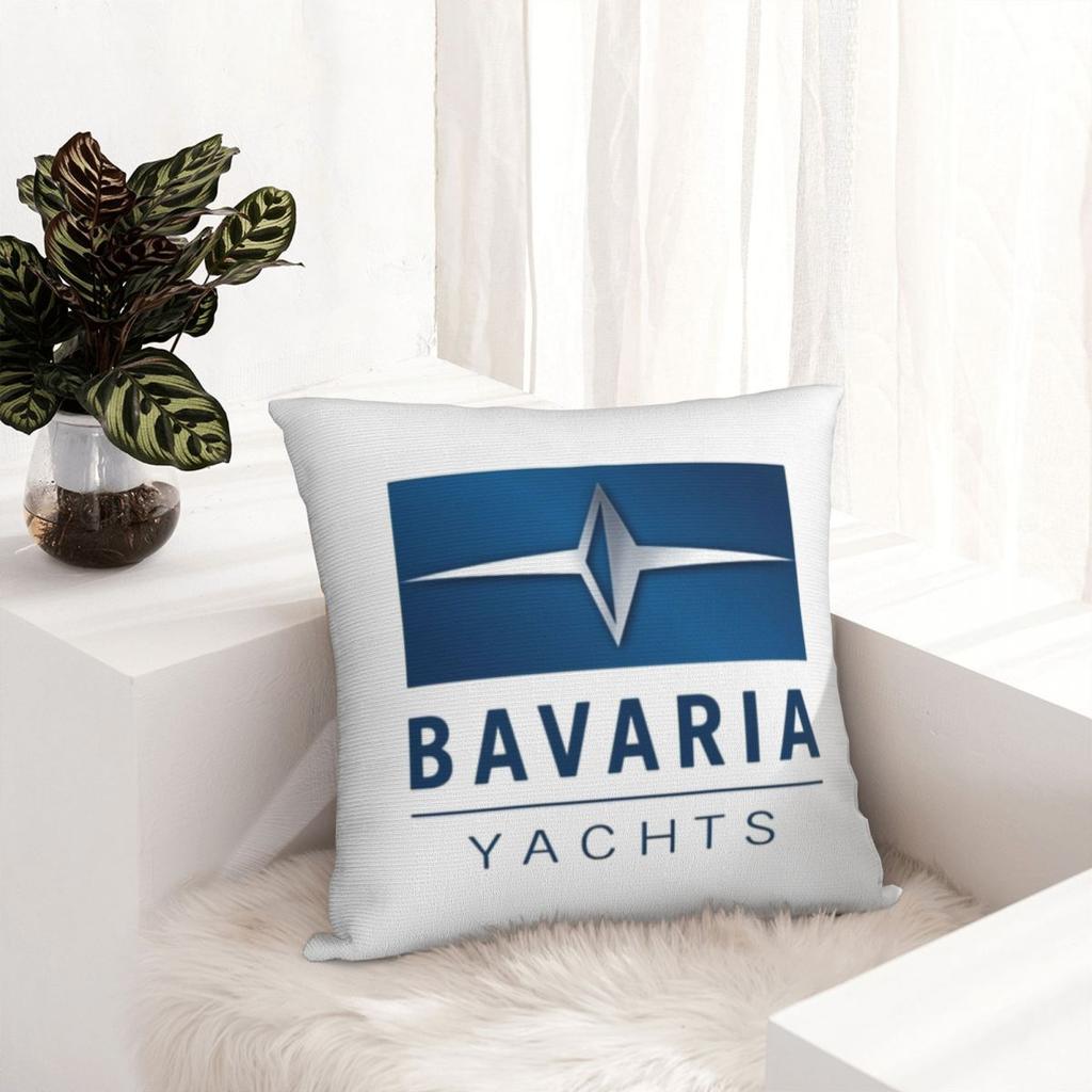 Bavaria Yachts Blue Silver Logo Square Pillowcase Cushion Cover Pillow Case Throw Pillow Cover for Home Sofa Living Room