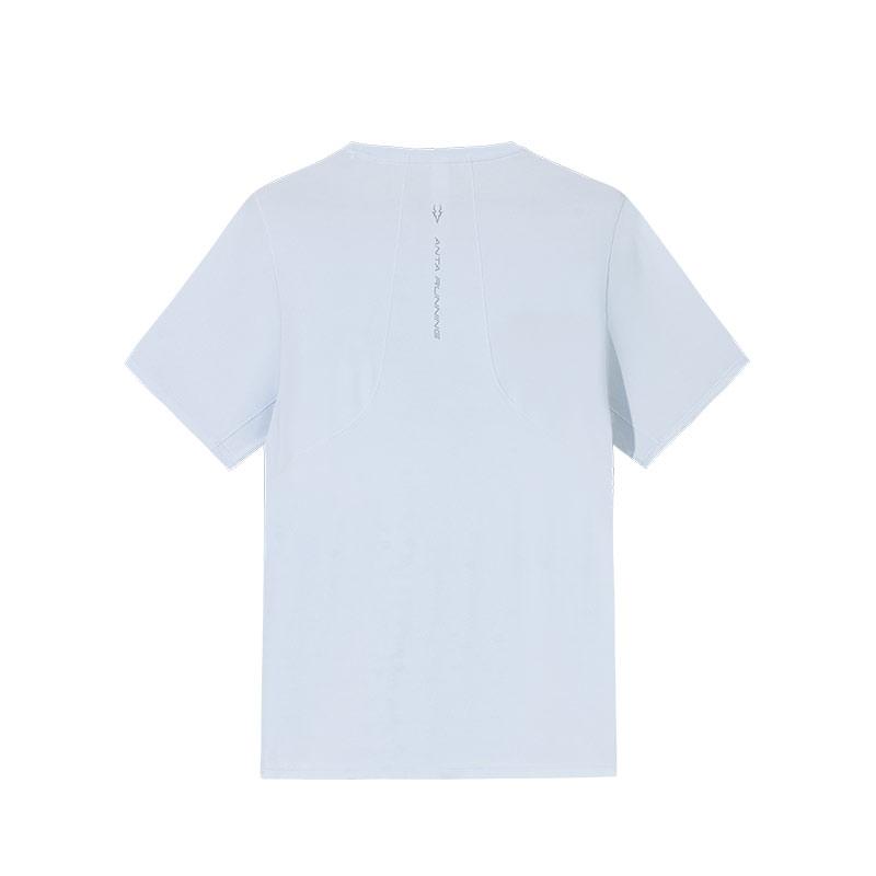 Anta Comfortable Casual Simple Sports Breathable Letter Versatile Short Sleeve T-Shirt Men Tops Frost-Blue 952525102-3