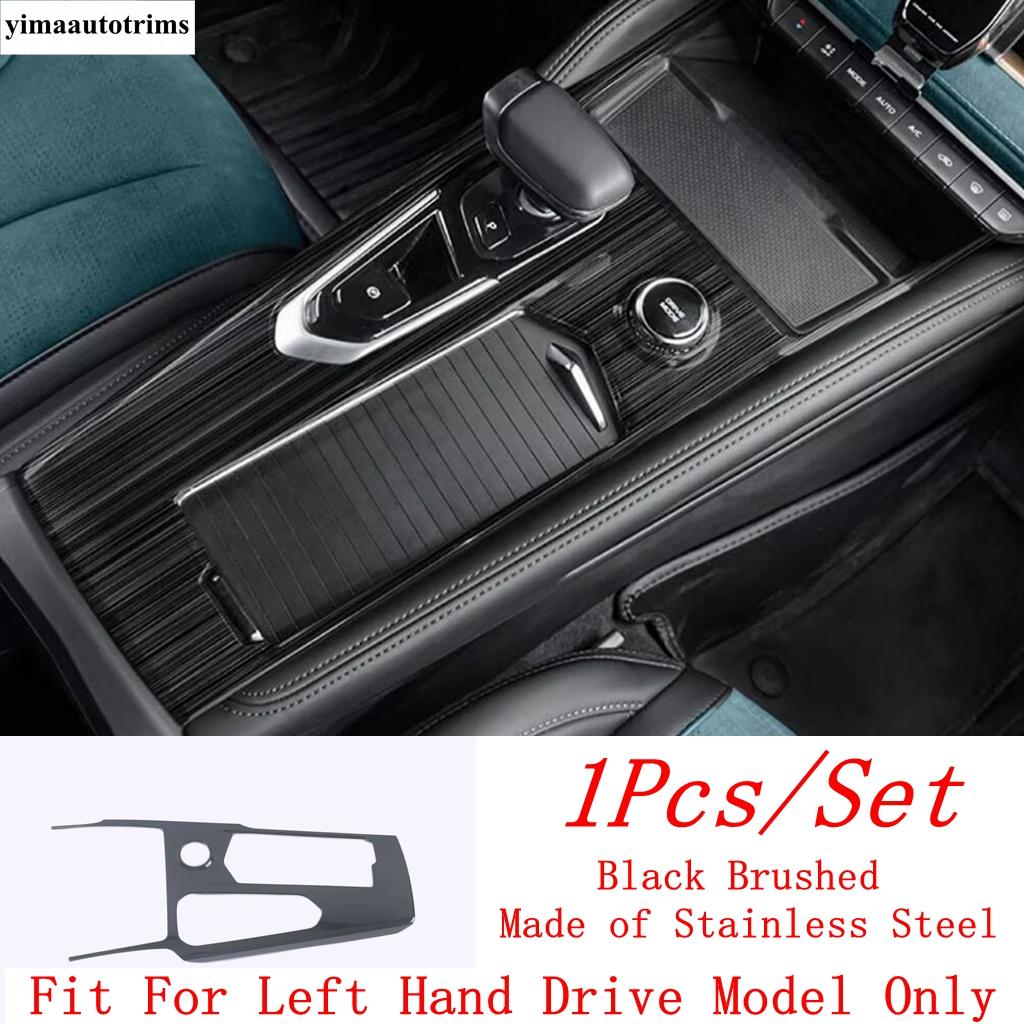 

Center Console Gear Shift Water Cup Holder Panel Frame Cover Trim Metal Interior Accessories For Renault Grand Koleos 2024 2025 Black Brushed