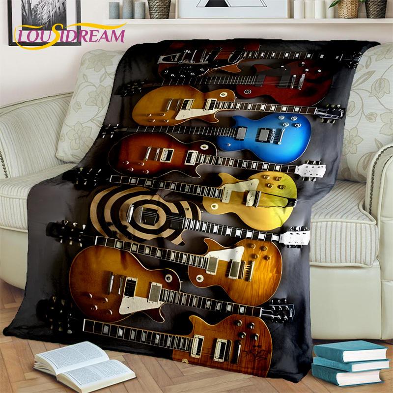 Electric Guitar Bass Classical Guitar Blanket,Throw Blanket for Home Bedroom Bed Sofa Picnic Office Hiking Leisure Nap Cover Kid