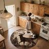 Deer Pattern Round rug,Carpet Rug for Living Room Bedroom Playroom ,Non-slip Floor Mat,Holiday Gifts and Birthday Gifts.